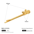 Barrette étoile de mer en acier inoxydable doré 18K, étanche et longue de 60mm - Pince à Vague Étoile de Mer Dorée (NB-H1033) / Or 18 carats