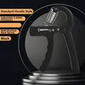 Adjustable black hand gripper with 5-60kg resistance and heavy-duty steel spring - Regular Non-padded / All Black