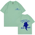 T-shirt en coton vert menthe avec imprimé baleine au dos et coupe décontractée - S / Hauts / Vert Haricot