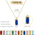Dettaglio della collana placcata oro 14K con pietra rettangolare in dodici colori - Blu Zaffiro Settembre