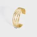 Close-up of golden multi-strand lattice cuff bracelet showing 2.3cm width and 14.4g weight - Multi-layer Wrap Lattice (YYBL023016)