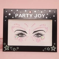 Self-adhesive pink rhinestone face stickers with iridescent butterfly wing accents - HF-159-Pink Butterfly Eye Decor Style