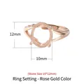 S925 sterling silver four-claw ring base in rose gold for 10x12mm oval gemstone - Stone Size 10*12mm / Rose Gold