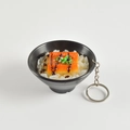 Japanese grilled eel rice bowl keychain with realistic texture and metal ring - Honey Glazed Eel Rice Bowl