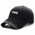 Vintage black baseball cap with FBQE embroidery and distressed canvas detail - Adjustable / Black