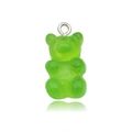 Transparenter grüner Harz-Bär-Anhänger mit silbernem Ring für DIY-Schmuck - Grüner Bär