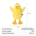 Funny yellow duck plush squeaky dog toy made of soft faux rabbit fur, 39x28cm size - Cute Duck