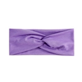 Lila geknotetes Yoga-Stirnband aus weichem, elastischem Strickstoff für Sport - Hellviolett