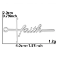 Colgante de cruz faith de acero inoxidable plateado para joyería DIY con medidas - Fe / Plateado