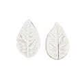 White silicone leaf fondant mold featuring realistic leaf vein texture for cake decor - Style 9 - Gray