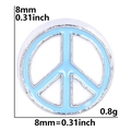 Floating charm locket accessory featuring a light blue peace sign with an 8mm diameter - Peace Sign-Light Blue