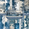 6-inch Fracture themed scrapbook paper collection with 24 sheets of blue cracked patterns - 22028a 24 Sheets