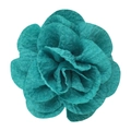 Detail of 7cm handmade bubble crepe fabric flower in cyan for hair accessories and DIY craft - No.15 Turquoise