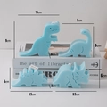 Light blue dinosaur-shaped scented candle set in matte finish for home decor - Blue Dinosaur - Set of 4