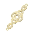 Infinity loop connector with zircons in gold finish for jewelry making projects - Gold Infinity Round Combination (L0136-A)
