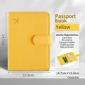 Custodia per passaporto gialla in finta pelle con protezione RFID e portacarte - Giallo