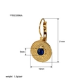 Gedetailleerde afmetingen van gouden vintage oorbellen met blauwe lapis lazuli steen - Diepblauwe Edelsteen Oorbellen (YYE023206-LA)