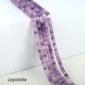 Strands of purple Lepidolite A natural stone cylinder beads in lavender and lilac hues - 2x4mm Spacer Beads (Approx. 150 Beads/Strand) / Lepidolite A
