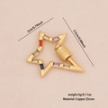 Detail of star-shaped gold copper charm with multi-colored zircon stones and dimensions - Star Pendant