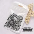 Strass quadrati trasparenti a fondo piatto 3x3mm per nail art, set da 1000 pezzi - Quadrato 3*3mm Circa 1000 pezzi/sacchetto / Bianco Specchio