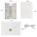 Silver laser-cut snowflake invitation set with envelope, ribbon and size specifications - Silver Set (Cover, Inner Page, Silver Bow, White Envelope)