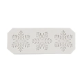 White silicone snowflake mold with three detailed patterns for DIY fondant and chocolate - 5# (17x6.3x0.8cm) / Gray