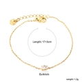 Detail of gold chain bracelet with oval zircon and S.Steel tag, length 17+3cm - Oval Zirconia