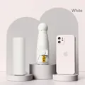 Mini portable UPF 50+ sun umbrella in beige white with a matching hard storage case - Off White