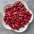 Red marble texture acrylic cylinder tube beads for DIY jewelry making and necklaces - 8x20mm / Red