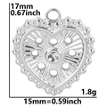 Tabla de tallas detallada para colgante corazón de acero con 17mm de alto y 15mm de ancho - Color Acero
