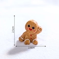 Miniature resin gingerbread man figurine for DIY Christmas snow globe decor, 2.5cm size - 5# Gingerbread Man Patting Head