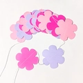 Papiergirlande in Rosa und Lila für Geburtstage und Heimdekorationen im Party-Stil - Genäht Blumen Girlande