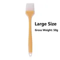 Large translucent silicone basting brush for baking and BBQ, 50g weight with hanging hole - Semi-Transparent Large Oil Brush / Yellow