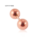 Boucle d'oreille double boule en acier inoxydable rose doré de 0.8x6x5mm - 0.8*6*5*5mm / Or rose