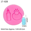 Roze siliconen babyvorm met babyfles en slabbetje voor DIY-taartdecoratie - 1# Fles & Slabbetje / Roze