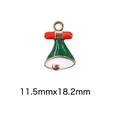 Christmas tree charm pendant with red green white enamel and 11.5mmx18.2mm dimensions - 78# Christmas Element