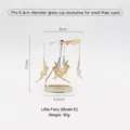 Golden rotary candle holder with fairy pendants and 8cm fan diameter for glass cups - 6.6CM Magic Fairy Style