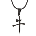 Collana hip hop in acciaio inossidabile nero con pendente carattere cinese Niu su bianco - Pendente Nero (Senza Catena) (KP100155)