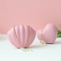 Pink shell and heart shaped metal candy boxes with gold chain and pearl pendants - Pearl and Card Style / Pink