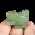 Hand-carved green jade frog miniature figurine made of natural crystal agate stone - Green Aventurine