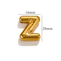 Golden bubble letter Z pendant necklace charm with texture, size 16mm x 20mm - Gold Z