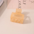 Rectangle matte orange hair claw clip for thick hair made of durable translucent plastic - Bulk/5cm / Jelly Orange Yellow