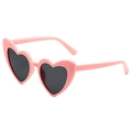 Gafas de sol de moda rosa con forma de corazón, lentes oscuras y montura PC - Montura Rosa Lente Gris
