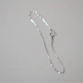 Minimalist 925 sterling silver chain bracelet in silver finish with spring clasp - 925 Silver / White Gold (16cm)