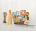 Pink floral gift bag set with For You text, yellow ribbons and ropes, size 22x10x20cm - ZD5003 Flower Whisper-M Pink (Set of 3)