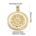 Detail view of heart pendant dimensions and weight made of copper material - Round Virgin Mary Relief
