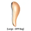 Large rose gold electroplated scalp massage hairbrush with black bristles in OPP bag - Large / Rose Gold