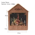 Vintage-Weihnachtshaus aus Holz mit LED-Beleuchtung und Laser-Schnitt-Mustern - Großes Haus Naturholz