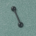 Zwarte acryl tongpiercing met een recht barbell-ontwerp voor lichaamspiercings - 1.6x16x5x5mm / Zwart