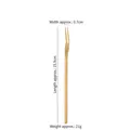 Matte gold 304 stainless steel long handle fruit fork, size 15.9cm x 0.7cm, weight 21g - Fruit Fork / 160mm / Gold